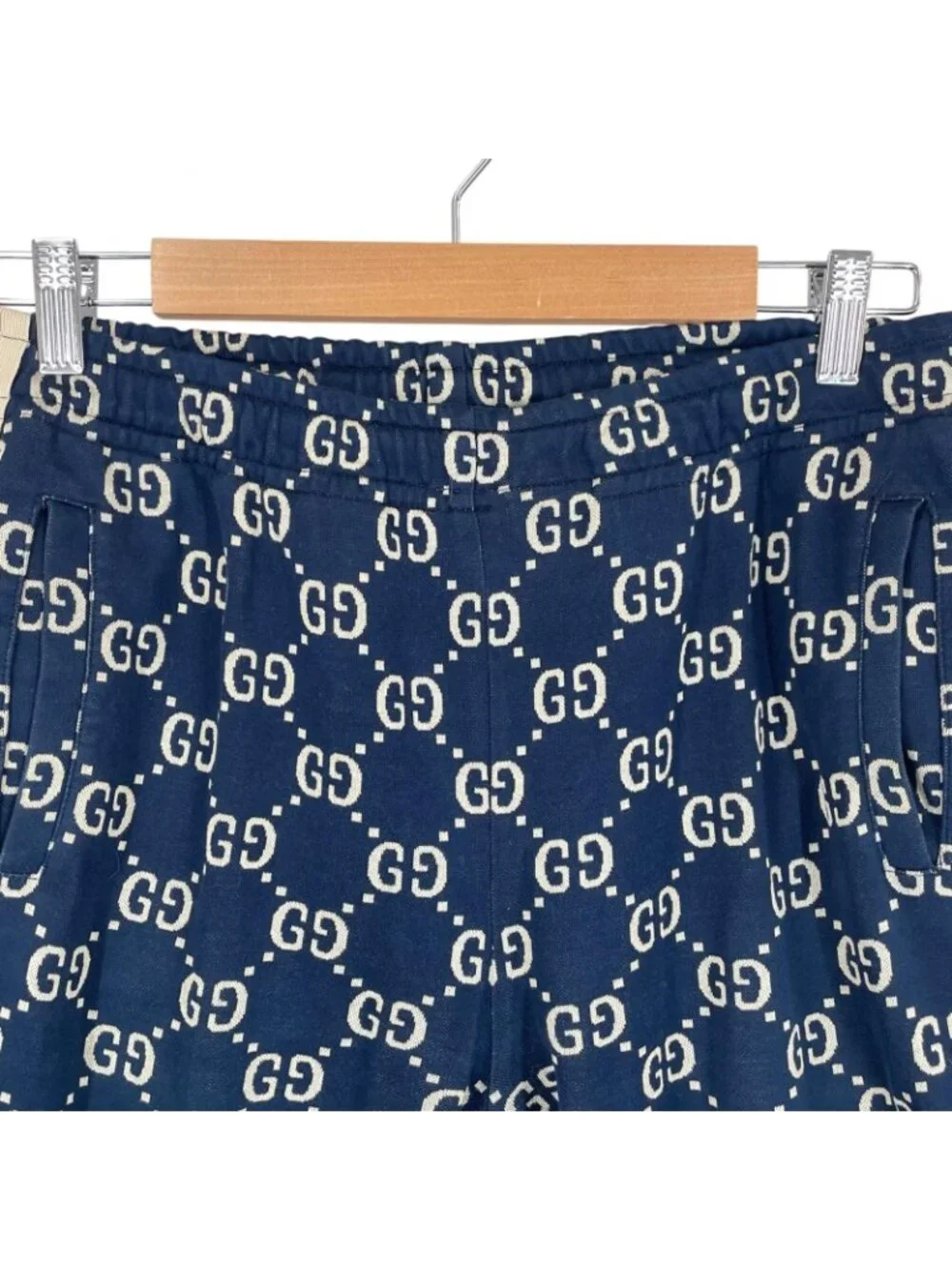 Gucci Technical Jersey GG Pattern SS Jogger Pants Cotton Navy